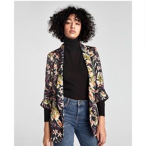 ZARA tropical floral blazer S